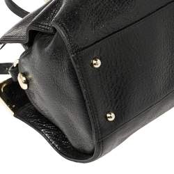 Bally Shimmery Black Leather Satchel