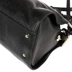 Bally Shimmery Black Leather Satchel