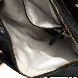 Bally Shimmery Black Leather Satchel