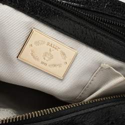 Bally Shimmery Black Leather Satchel