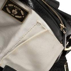 Bally Shimmery Black Leather Satchel