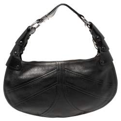 Pre Owned Bally Black Leather Hobo