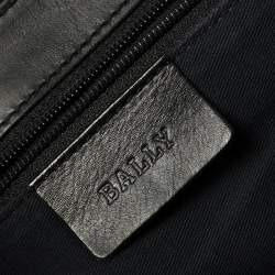 Pre Owned Bally Black Leather Double Pocket Flap Shoulder Bag