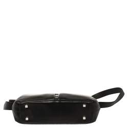 Pre Owned Bally Black Leather Double Pocket Flap Shoulder Bag