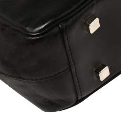 Pre Owned Bally Black Leather Double Pocket Flap Shoulder Bag