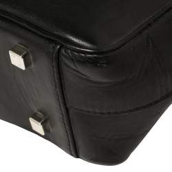 Pre Owned Bally Black Leather Double Pocket Flap Shoulder Bag