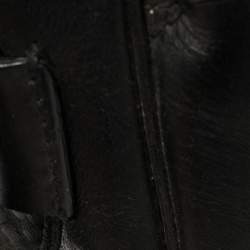 Pre Owned Bally Black Leather Double Pocket Flap Shoulder Bag