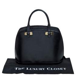 Bally Black leather Logo Top Handle Bag