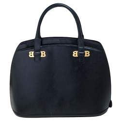 Bally Black leather Logo Top Handle Bag
