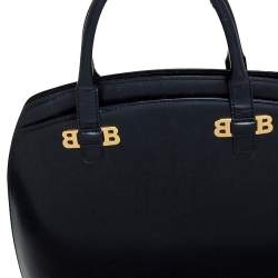 Bally Black leather Logo Top Handle Bag
