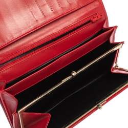 Bally Red Leather Flap Continental Wallet