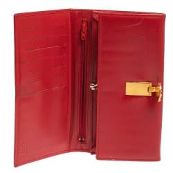 Bally Red Leather Flap Continental Wallet