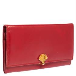 Bally Red Leather Flap Continental Wallet