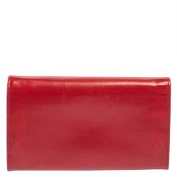 Bally Red Leather Flap Continental Wallet