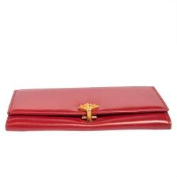 Bally Red Leather Flap Continental Wallet