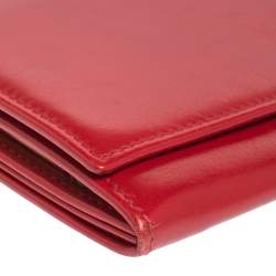 Bally Red Leather Flap Continental Wallet