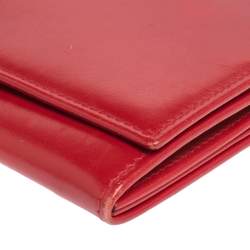 Bally Red Leather Flap Continental Wallet