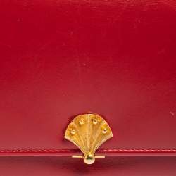 Bally Red Leather Flap Continental Wallet