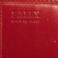 Bally Red Leather Flap Continental Wallet