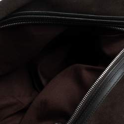 Pre Owned Bally Brown Suede and Leather Zip Pocket Satchel