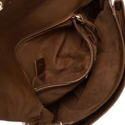 Pre Owned Bally Brown Ostrich Flap Chain Clutch