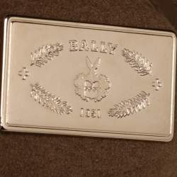 Pre Owned Bally Brown Ostrich Flap Chain Clutch