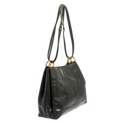 Pre Owned Bally Green Leather Hobo