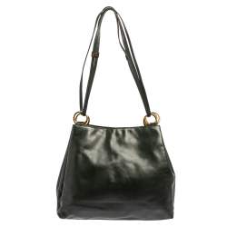 Pre Owned Bally Green Leather Hobo
