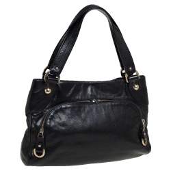 Pre Owned Bally Black Leather Chlorina Tote