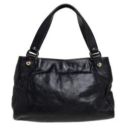 Pre Owned Bally Black Leather Chlorina Tote