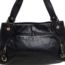 Pre Owned Bally Black Leather Chlorina Tote
