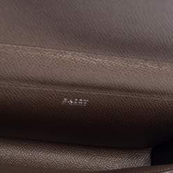 Pre Owned Bally Burgundy Leather Flap Wristlet Clutch