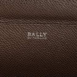 Pre Owned Bally Burgundy Leather Flap Wristlet Clutch