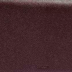 Pre Owned Bally Burgundy Leather Flap Wristlet Clutch