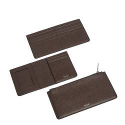 Pre Owned Bally Burgundy Leather Flap Wristlet Clutch