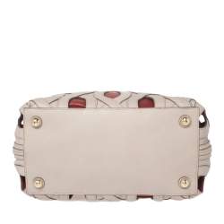 Pre Owned Bally Grey/Red Leather Papillon Tote