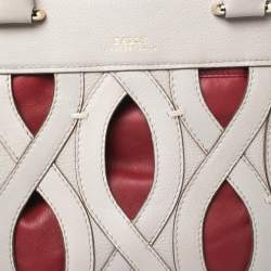 Pre Owned Bally Grey/Red Leather Papillon Tote