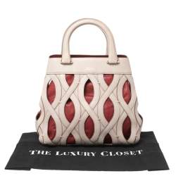 Pre Owned Bally Grey/Red Leather Papillon Tote