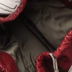 Pre Owned Bally Grey/Red Leather Papillon Tote