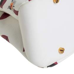 Pre Owned Bally White Lip Print Leather Berkeley Double Zip Tote