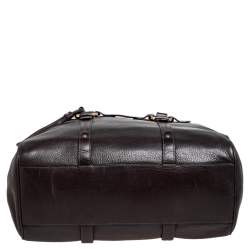 Pre Owned Bally Dark Brown Leather Tassel Satchel