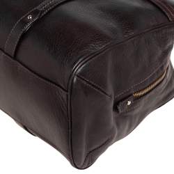 Pre Owned Bally Dark Brown Leather Tassel Satchel