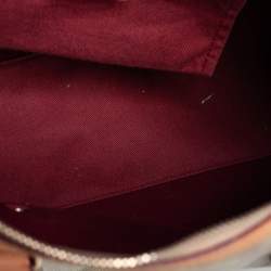 Pre Owned Bally Beige/Grey Monogram Fabric and Leather Boston Bag