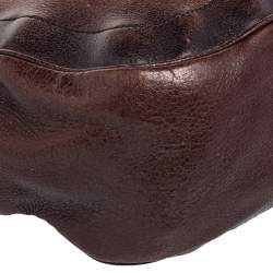 Pre Owned Bally Brown/Black Leather Flap Hobo