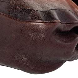 Pre Owned Bally Brown/Black Leather Flap Hobo