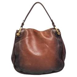 Pre Owned Bally Brown/Black Leather Flap Hobo