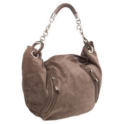 Bally Brown Suede Chain Hobo