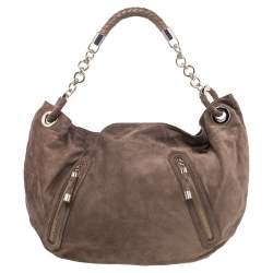 Bally Brown Suede Chain Hobo
