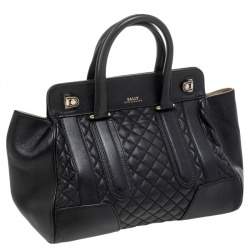 Pre Owned Bally Black Quilted Leather Satchel