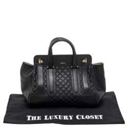 Pre Owned Bally Black Quilted Leather Satchel